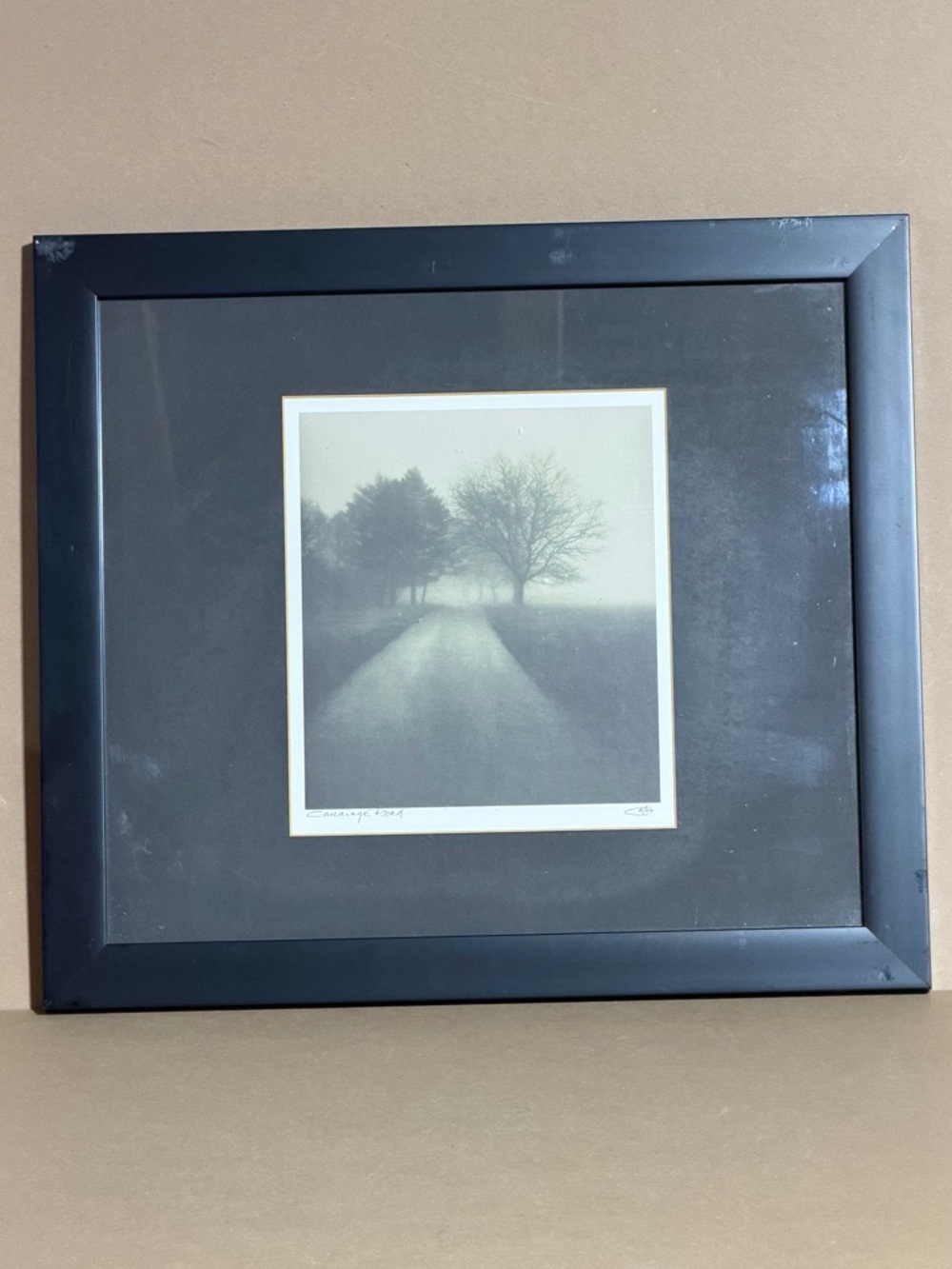 Richard Calvo Framed “Carriage Road” Misty Landscape Photo Wall Art